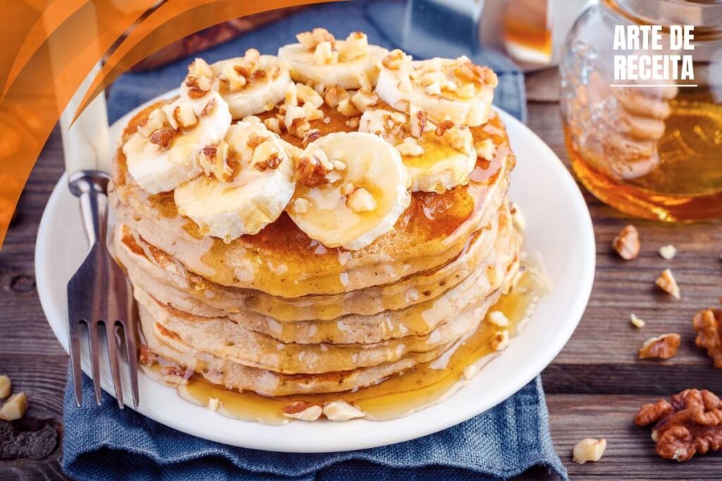 Panquecas de tapioca com banana e canela